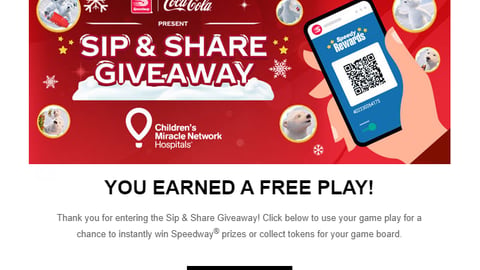 Speedway Coca-Cola 'Sip & Share Giveaway' Email